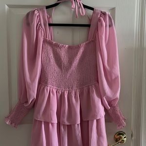 Cotton candy pink ruffle dress